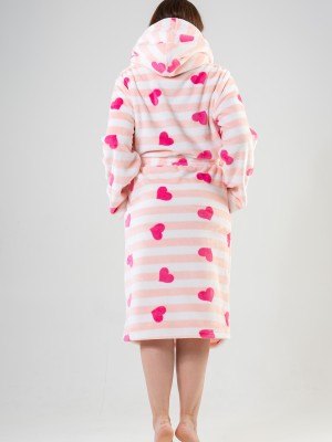 Woman Big Size Softy Heart Dressing Gown Woman Big Size Softy Heart Dressing Gown