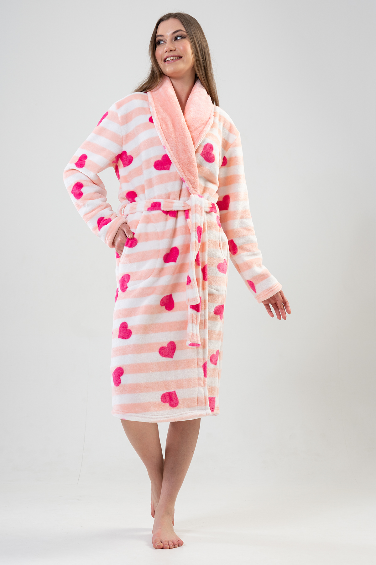 Woman Fuchsia Long Dressing Gown Woman Fuchsia Long Dressing Gown