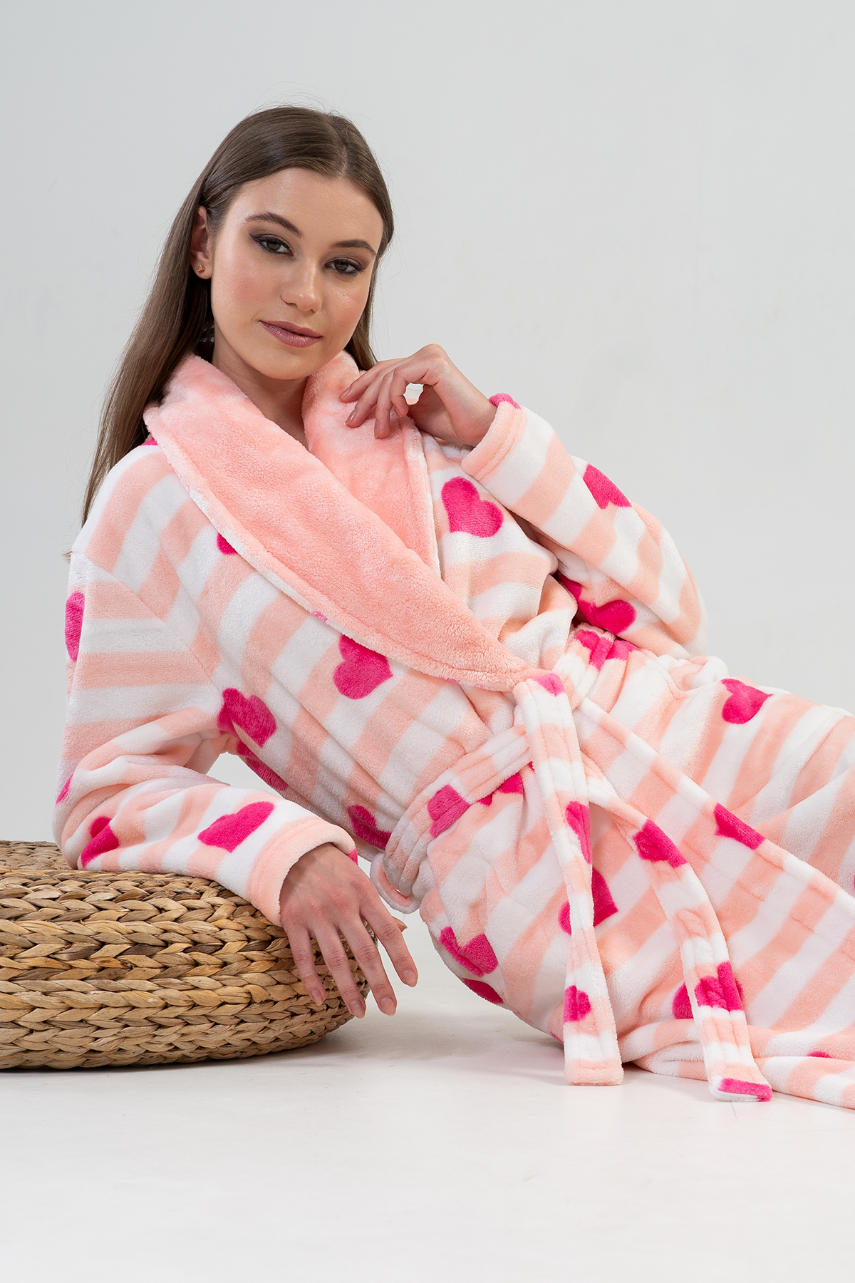 Woman Fuchsia Long Dressing Gown Woman Fuchsia Long Dressing Gown