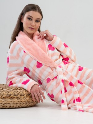 Woman Fuchsia Long Dressing Gown Woman Fuchsia Long Dressing Gown