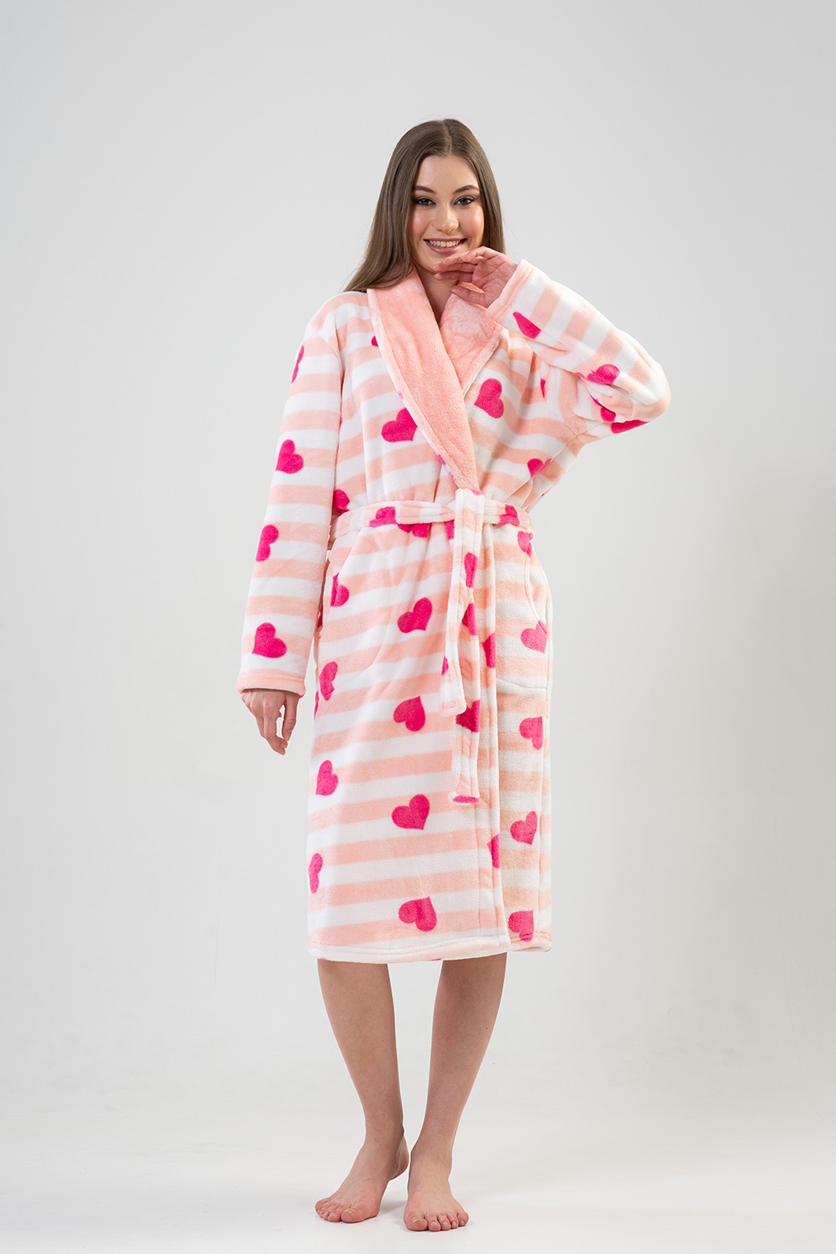 Woman Fuchsia Long Dressing Gown Woman Fuchsia Long Dressing Gown