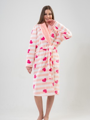 Woman Fuchsia Long Dressing Gown Woman Fuchsia Long Dressing Gown