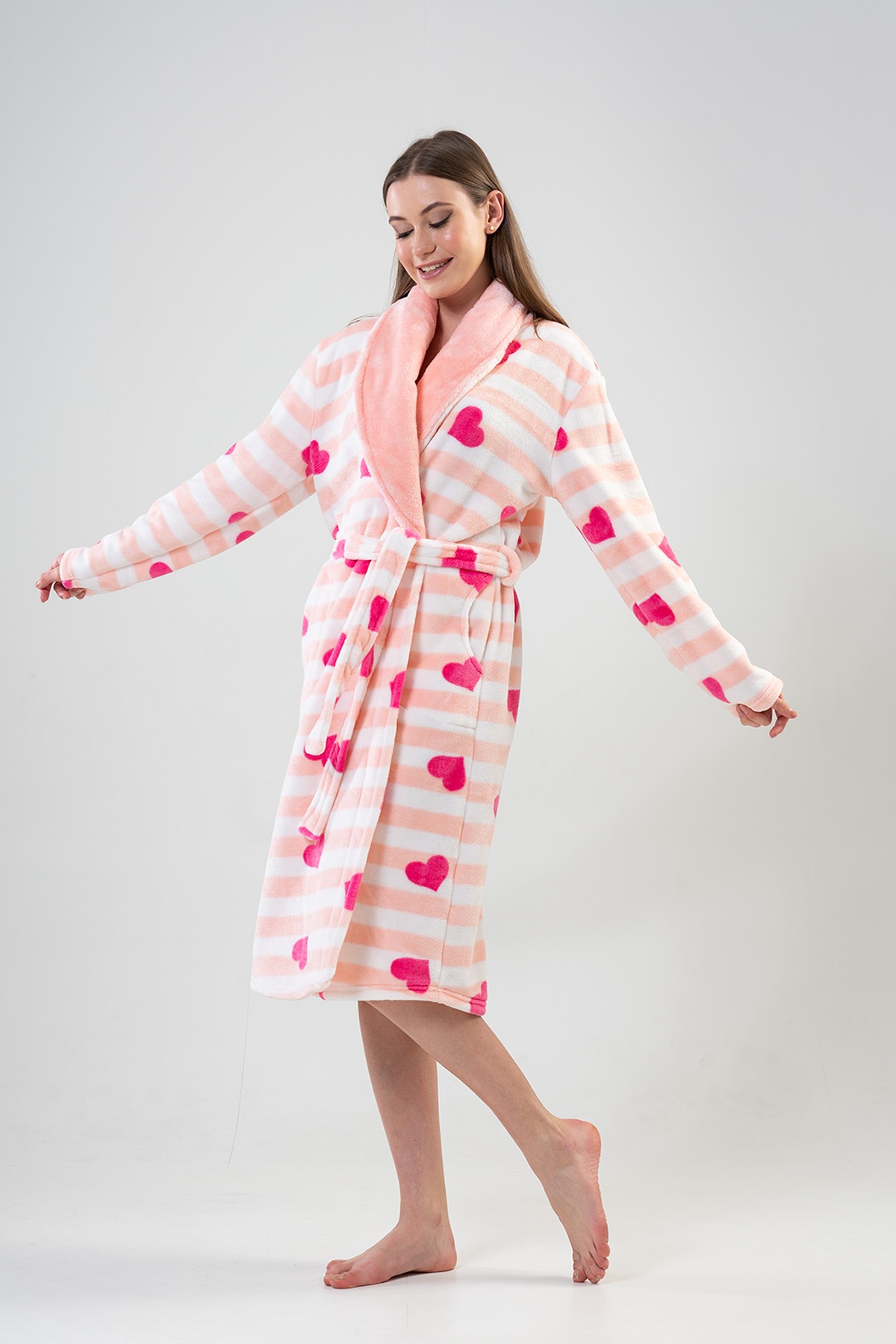 Woman Fuchsia Long Dressing Gown Woman Fuchsia Long Dressing Gown