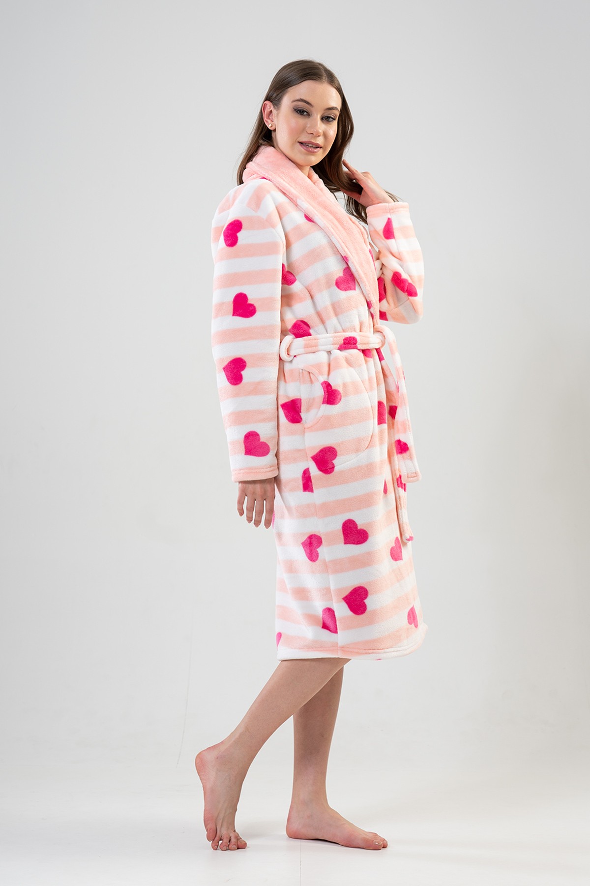 Woman Fuchsia Long Dressing Gown Woman Fuchsia Long Dressing Gown