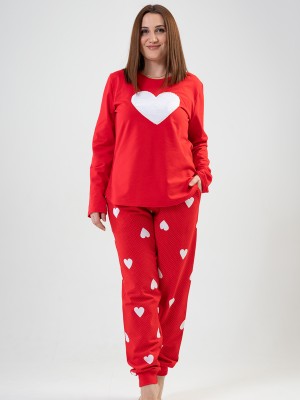 Woman Big Size Red Heart PJ Set Woman Big Size Red Heart PJ Set