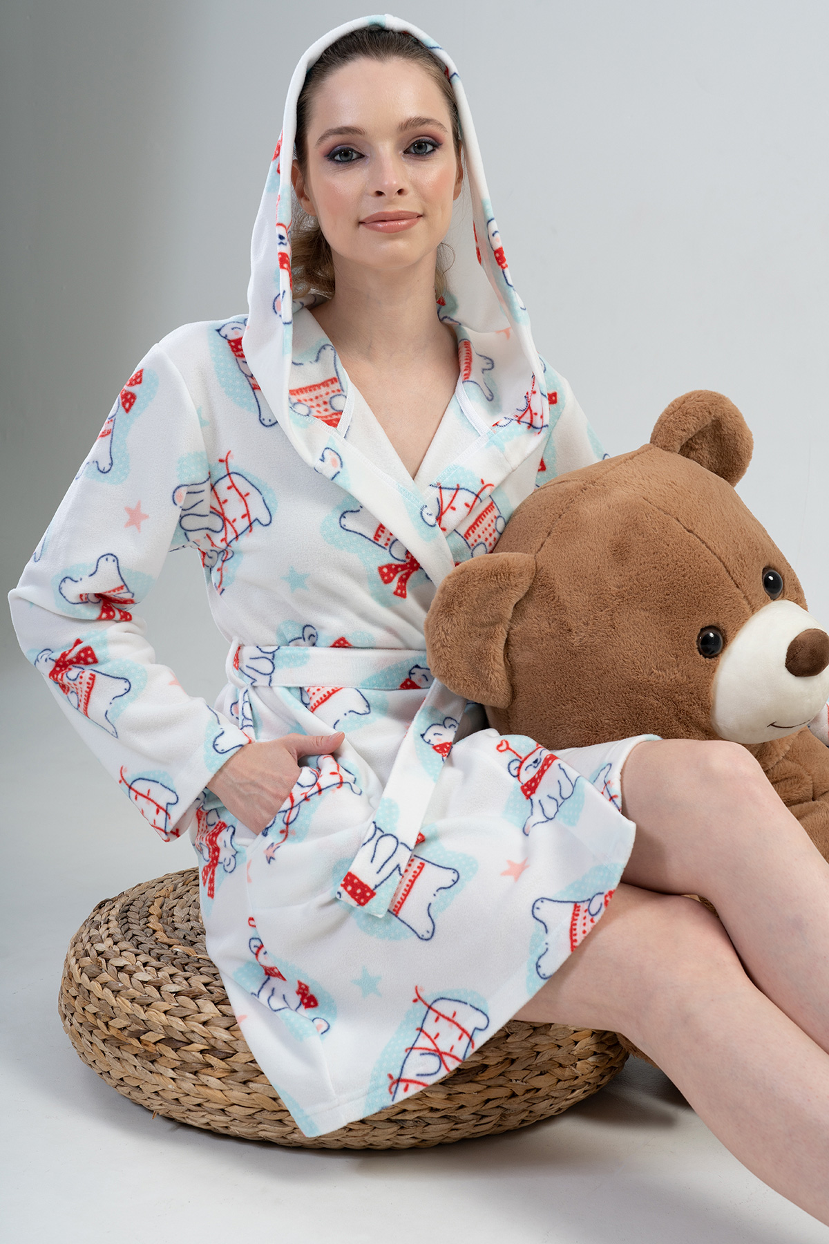Woman Fleece Winter Dressing Gown Woman Fleece Winter Dressing Gown