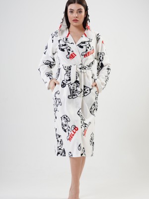 Woman Sweet Dog Dressing Gown Woman Sweet Dog Dressing Gown
