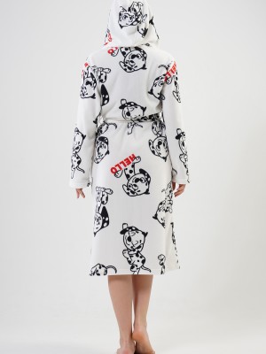Woman Sweet Dog Dressing Gown Woman Sweet Dog Dressing Gown