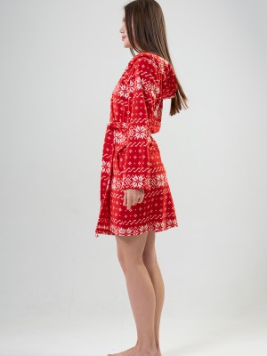 Woman Fleece Christmas Pattern Dressing Gown Woman Fleece Christmas Pattern Dressing Gown