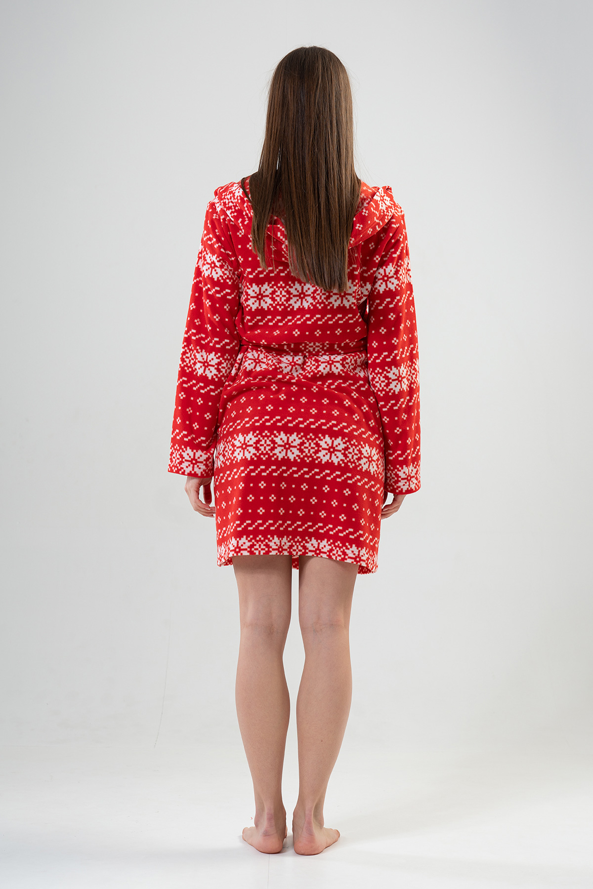Woman Fleece Christmas Pattern Dressing Gown Woman Fleece Christmas Pattern Dressing Gown