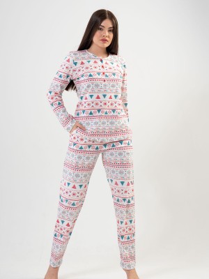 Woman Ecru Christmas Pyjama Set Woman Ecru Christmas Pyjama Set