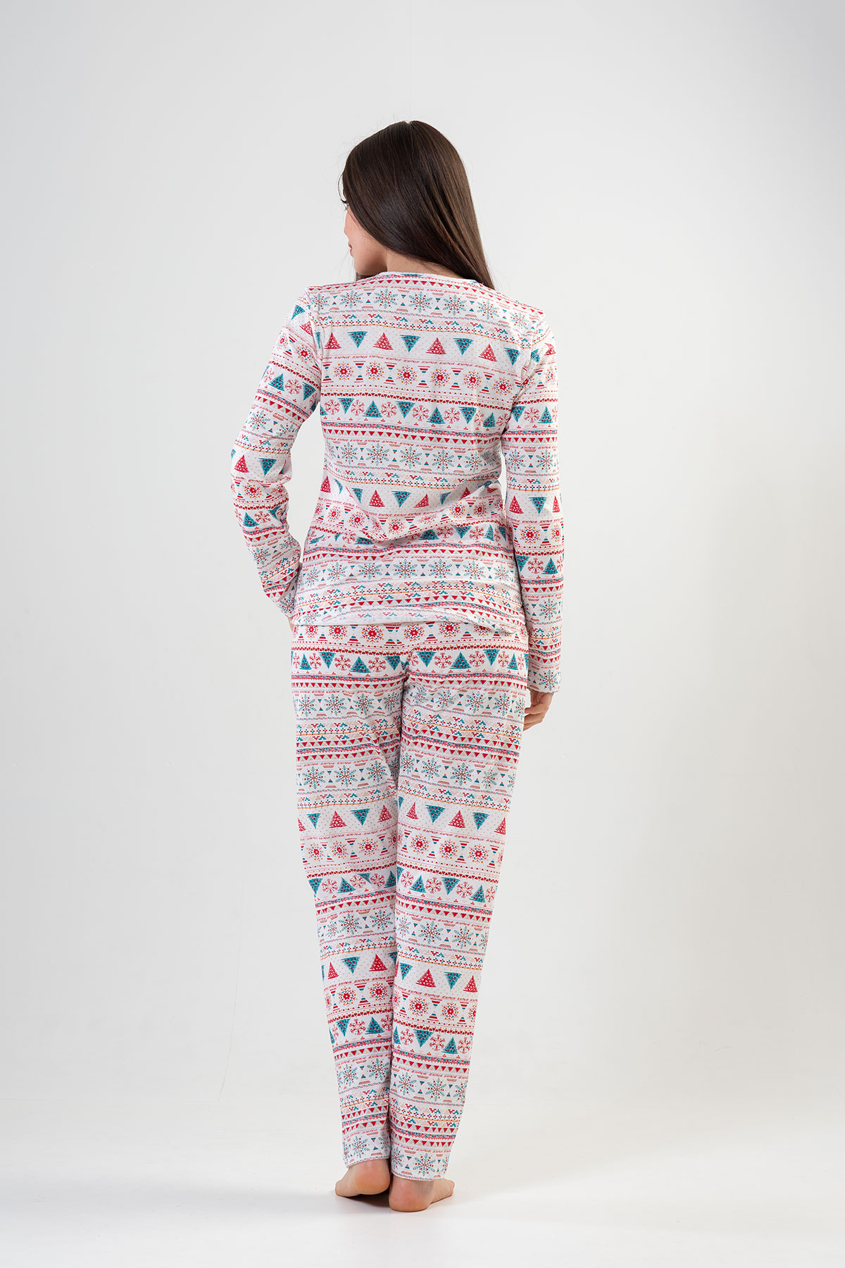 Woman Ecru Christmas Pyjama Set Woman Ecru Christmas Pyjama Set