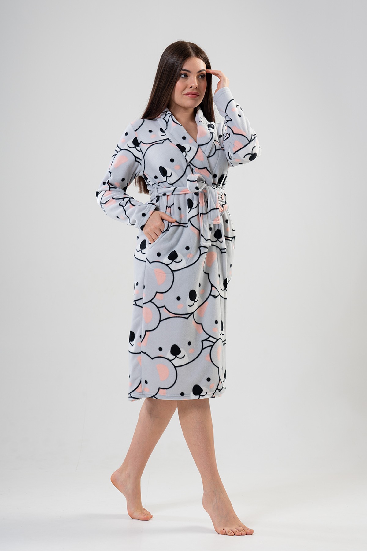 Woman Fleece Bear Dressing Gown Woman Fleece Bear Dressing Gown