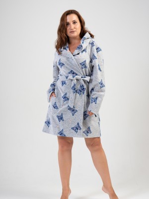 Woman Big Size Gray Dressing Gown Woman Big Size Gray Dressing Gown
