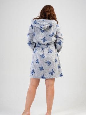 Woman Big Size Gray Dressing Gown Woman Big Size Gray Dressing Gown