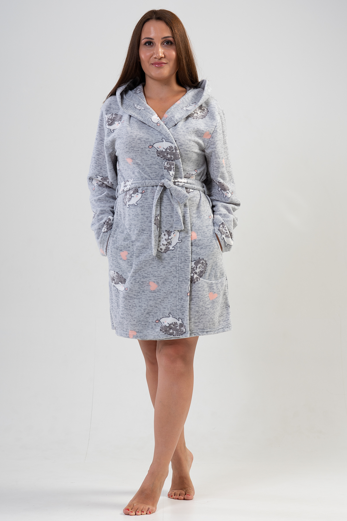 Woman Big Size Porky Fleece Dressing Gown Woman Big Size Porky Fleece Dressing Gown