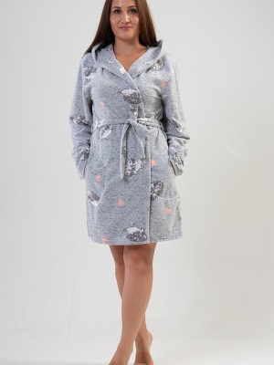 Woman Big Size Porky Fleece Dressing Gown Woman Big Size Porky Fleece Dressing Gown