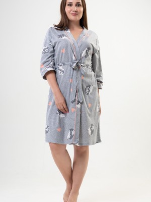 Woman Big Size Porky Poor Sleeve Dressing Gown Woman Big Size Porky Poor Sleeve Dressing Gown