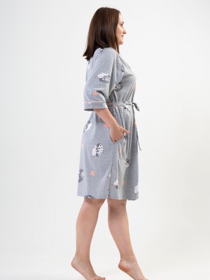 Woman Big Size Porky Poor Sleeve Dressing Gown Woman Big Size Porky Poor Sleeve Dressing Gown
