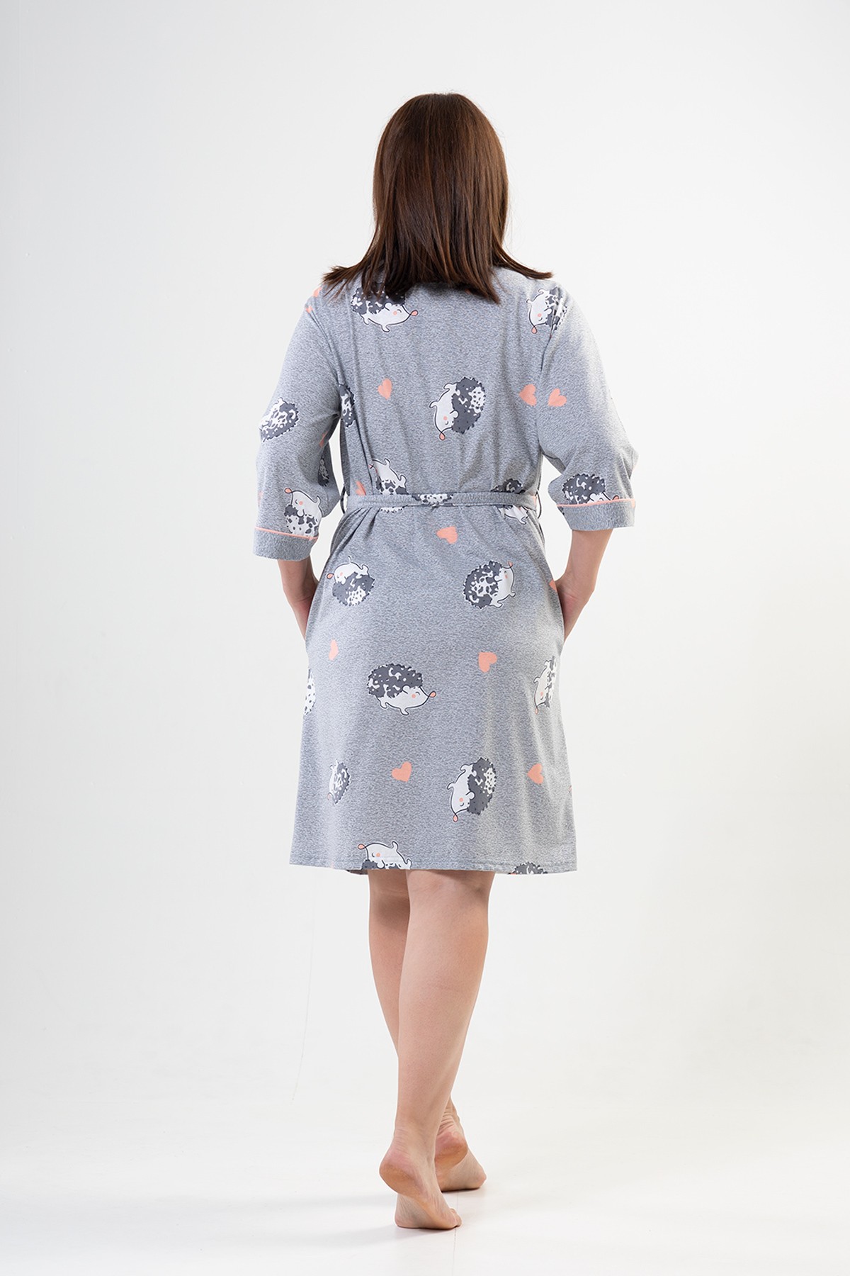 Woman Big Size Porky Poor Sleeve Dressing Gown Woman Big Size Porky Poor Sleeve Dressing Gown