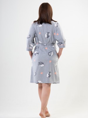 Woman Big Size Porky Poor Sleeve Dressing Gown Woman Big Size Porky Poor Sleeve Dressing Gown
