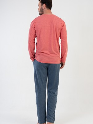 Man Big Size Coral Pyjama Set Man Big Size Coral Pyjama Set