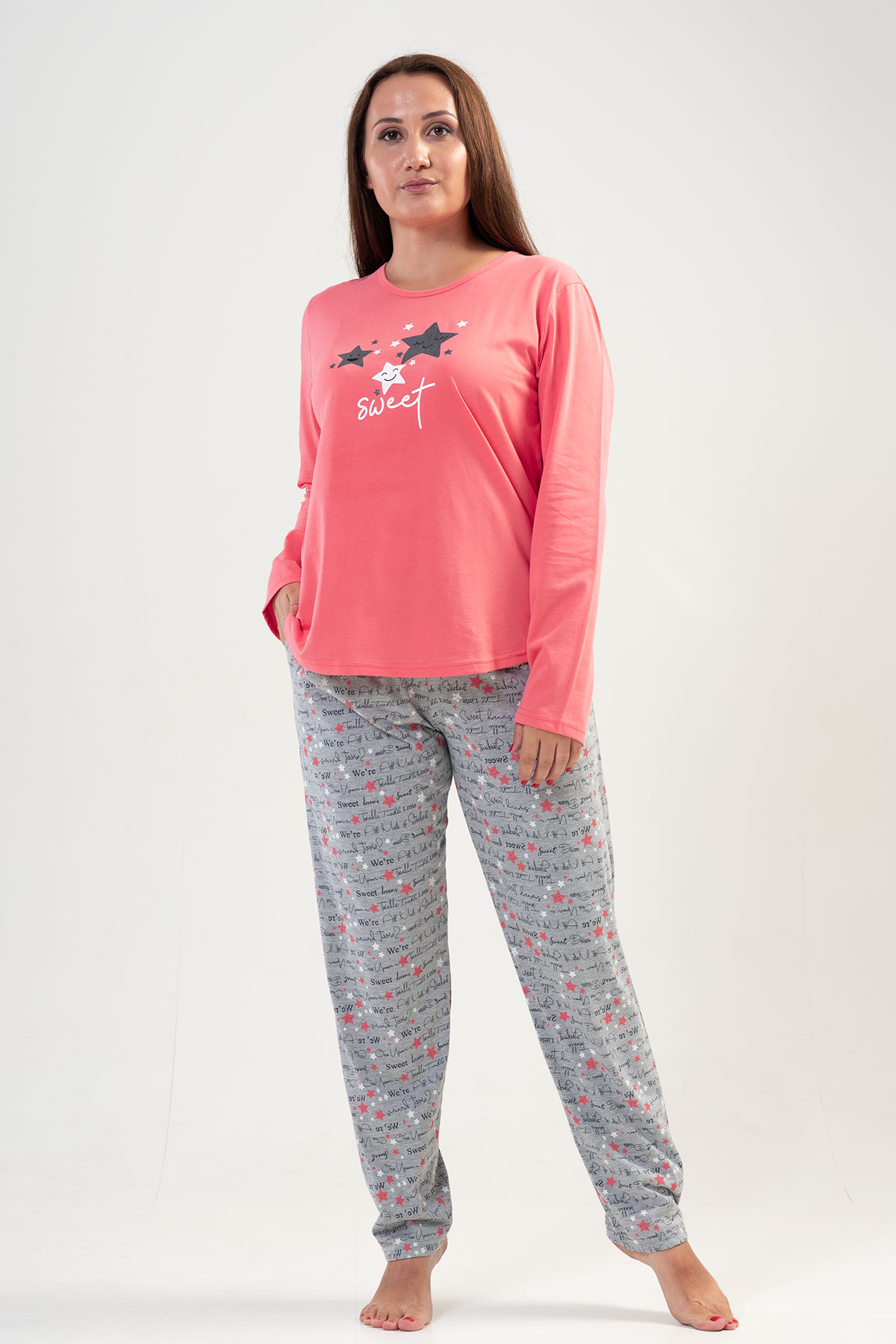 Woman Big Size Sleep Well PJ Set Woman Big Size Sleep Well PJ Set
