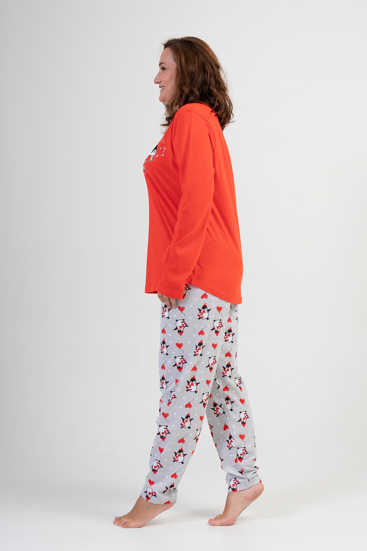 Woman Big Size Red Winter Pyjama Set Woman Big Size Red Winter Pyjama Set