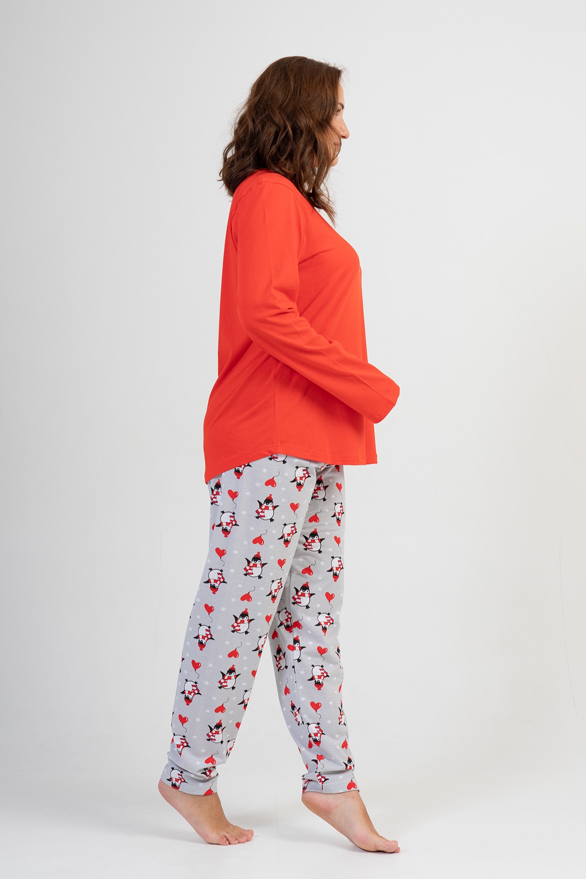 Woman Big Size Red Winter Pyjama Set Woman Big Size Red Winter Pyjama Set