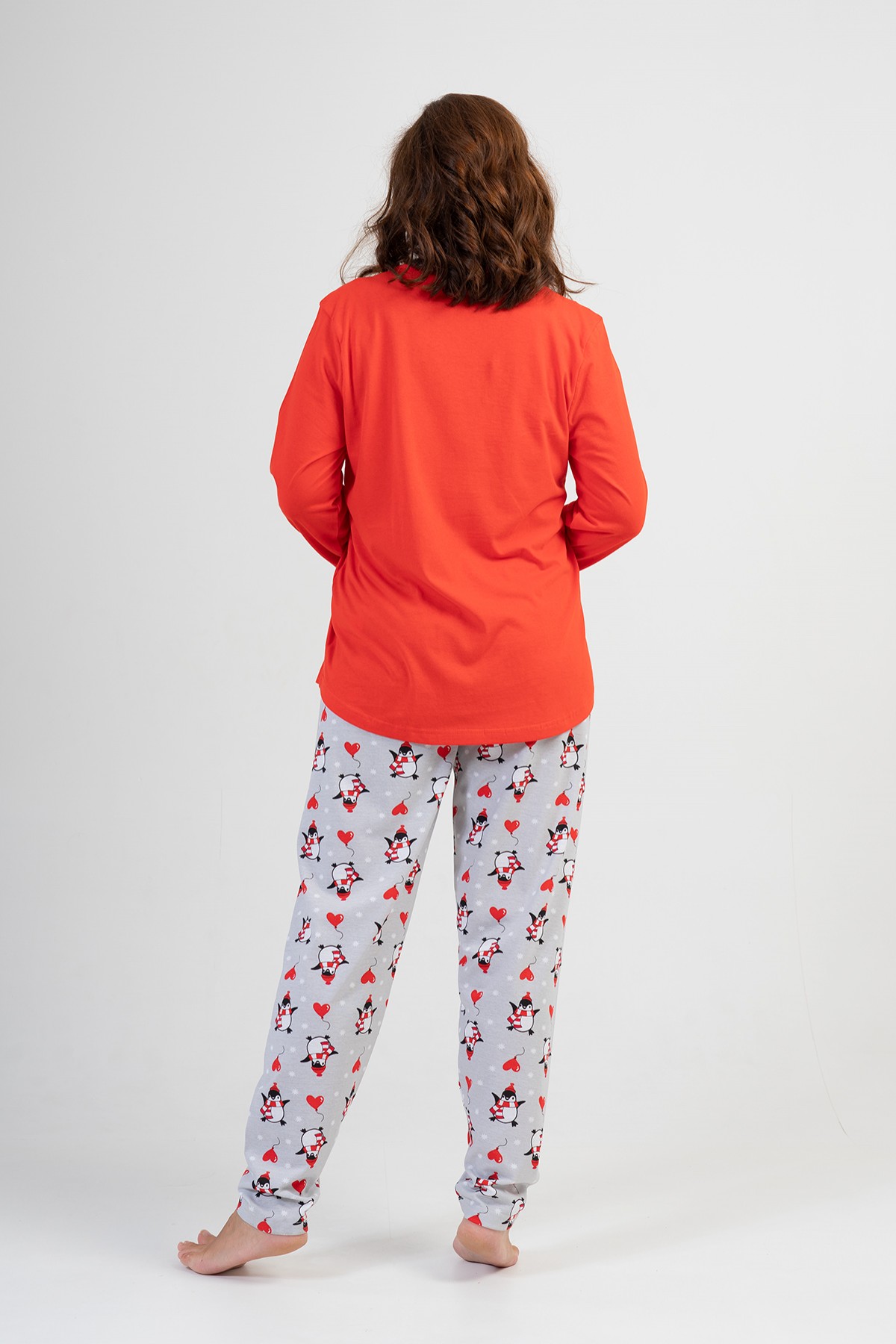 Woman Big Size Red Winter Pyjama Set Woman Big Size Red Winter Pyjama Set