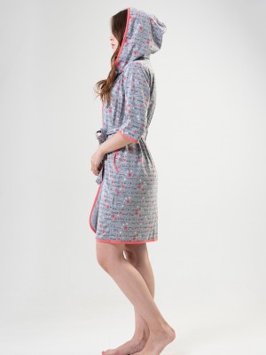 Woman Pink Line Dressing Gown Woman Pink Line Dressing Gown