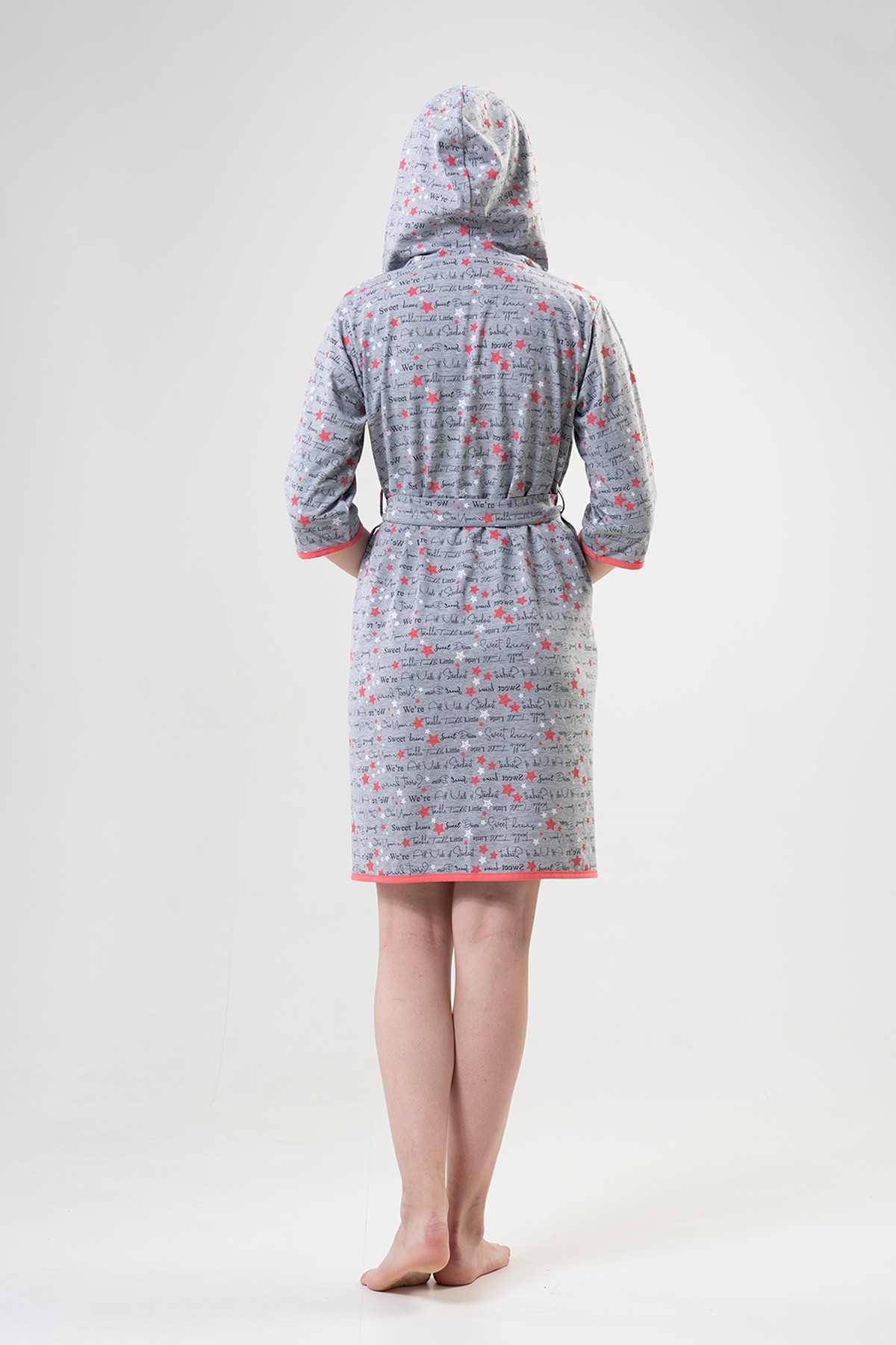 Woman Pink Line Dressing Gown Woman Pink Line Dressing Gown