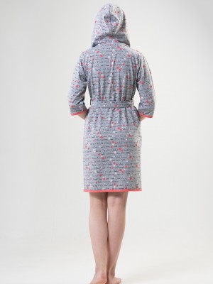 Woman Pink Line Dressing Gown Woman Pink Line Dressing Gown