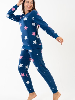 Woman Fleece Star O Neck Pyjama Set Woman Fleece Star O Neck Pyjama Set