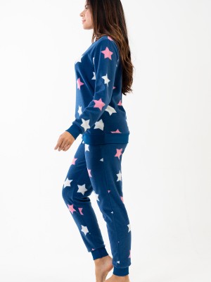 Woman Fleece Star O Neck Pyjama Set Woman Fleece Star O Neck Pyjama Set