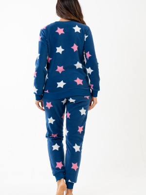 Woman Fleece Star O Neck Pyjama Set Woman Fleece Star O Neck Pyjama Set