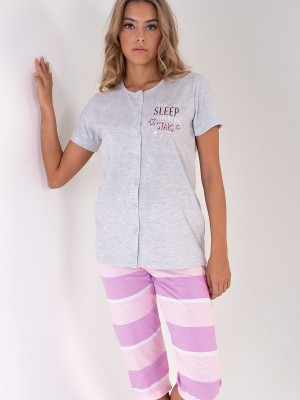 Woman Buttoned Unicorn Capri Set Woman Buttoned Unicorn Capri Set
