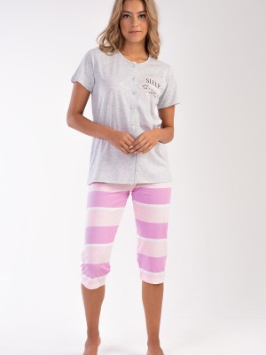 Woman Buttoned Unicorn Capri Set Woman Buttoned Unicorn Capri Set