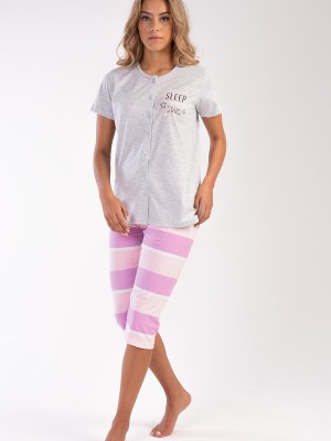 Woman Buttoned Unicorn Capri Set Woman Buttoned Unicorn Capri Set