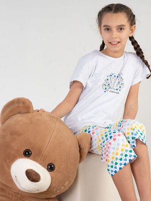 Kids Girl Colorful Heart Capri Set Kids Girl Colorful Heart Capri Set