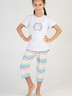 Kids Girl Colorful Heart Capri Set Kids Girl Colorful Heart Capri Set