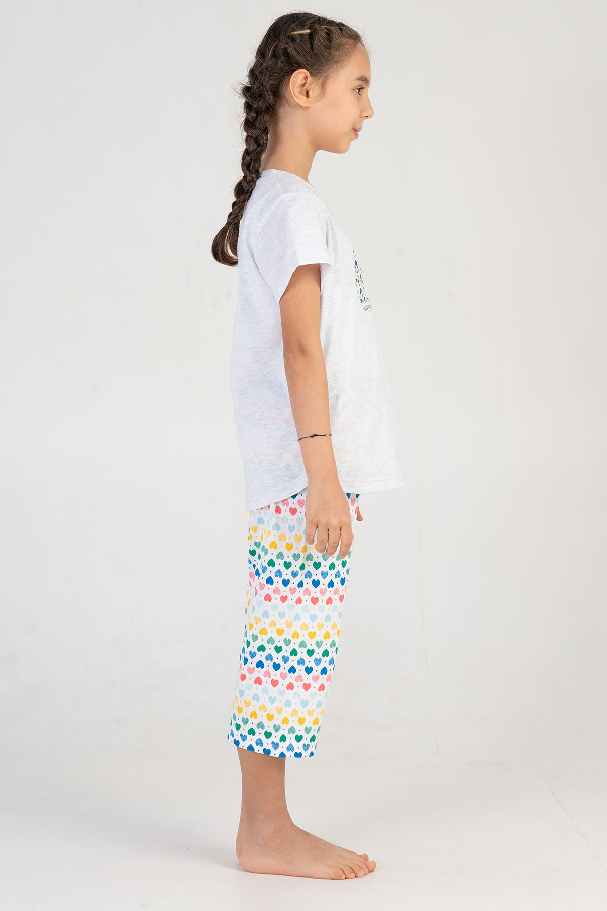 Kids Girl Colorful Heart Capri Set Kids Girl Colorful Heart Capri Set