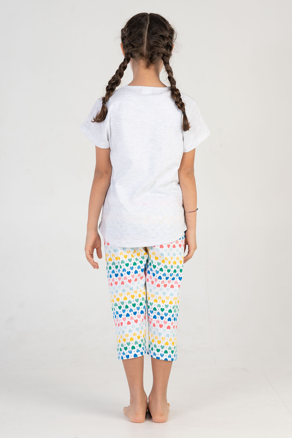 Kids Girl Colorful Heart Capri Set Kids Girl Colorful Heart Capri Set