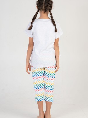 Kids Girl Colorful Heart Capri Set Kids Girl Colorful Heart Capri Set