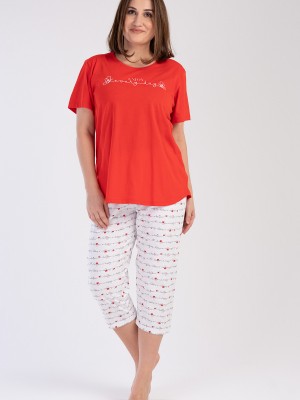 Woman XXL Red Enjoy Capri Set Woman XXL Red Enjoy Capri Set