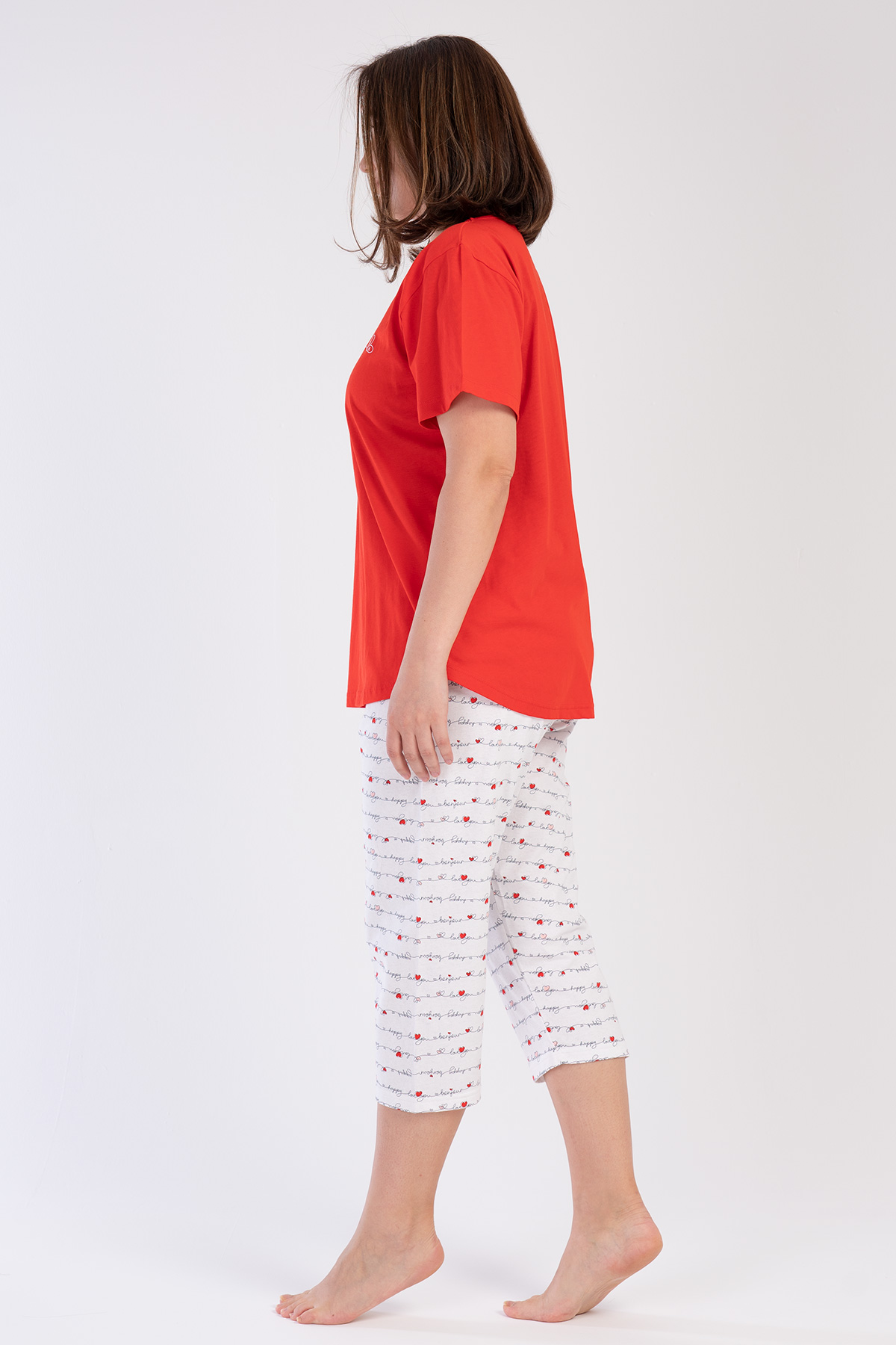 Woman XXL Red Enjoy Capri Set Woman XXL Red Enjoy Capri Set