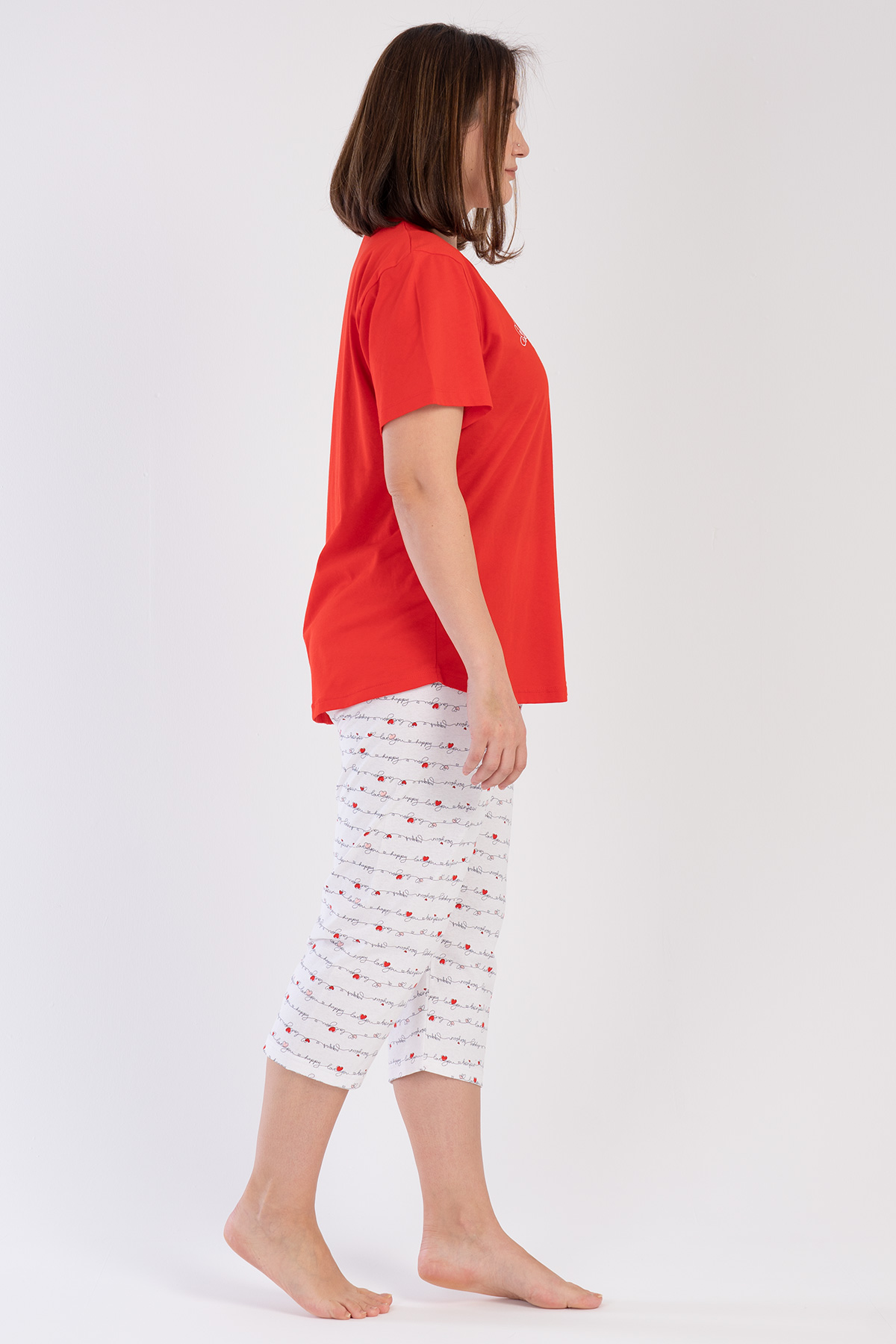 Woman XXL Red Enjoy Capri Set Woman XXL Red Enjoy Capri Set