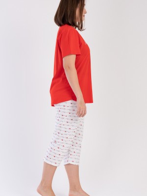Woman XXL Red Enjoy Capri Set Woman XXL Red Enjoy Capri Set