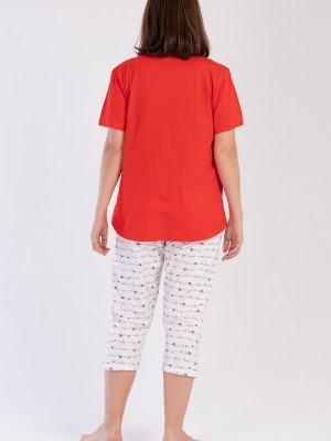 Woman XXL Red Enjoy Capri Set Woman XXL Red Enjoy Capri Set
