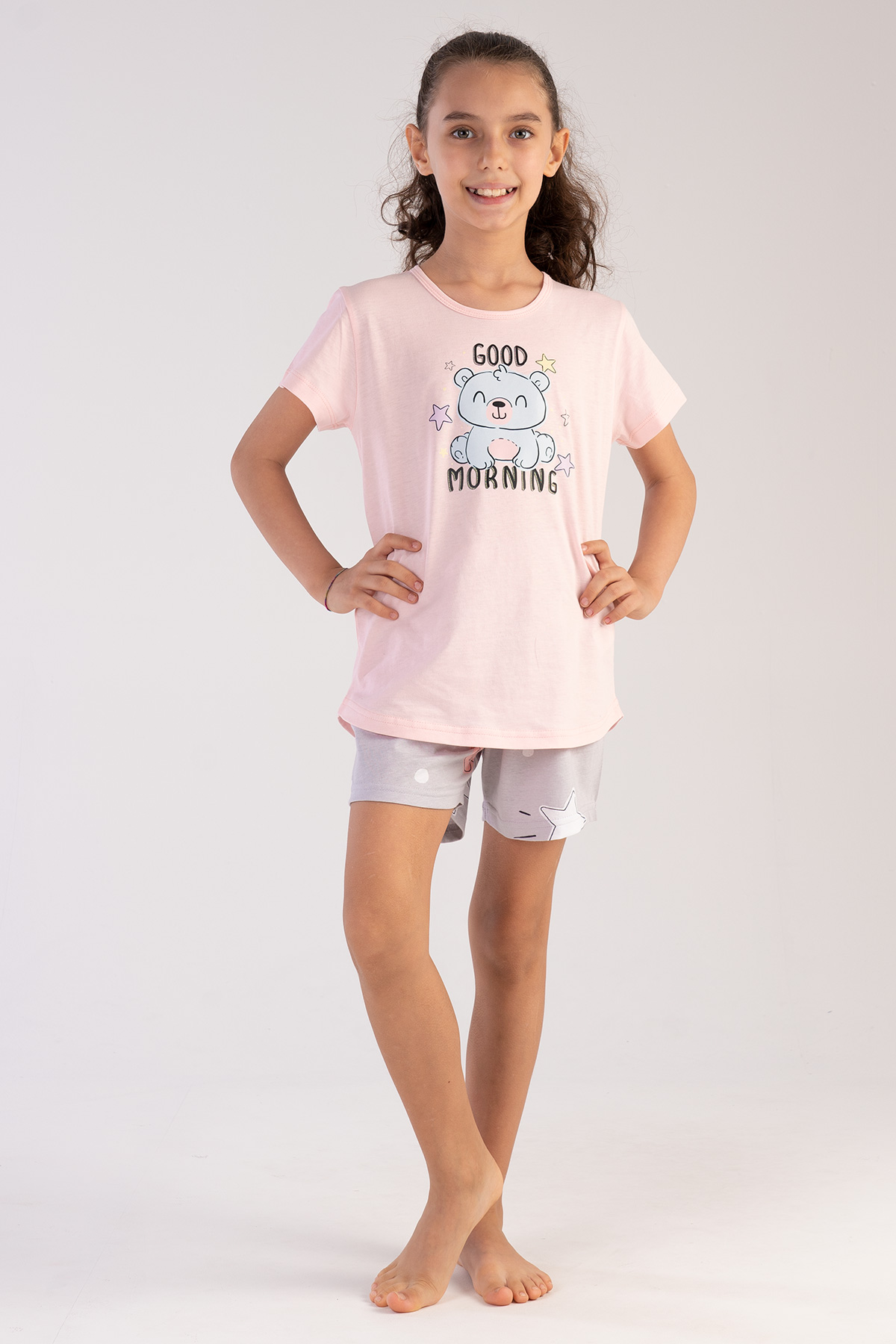 Kids' Girl Big Age Good Morning Short Set Kids' Girl Big Age Good Morning Short Set